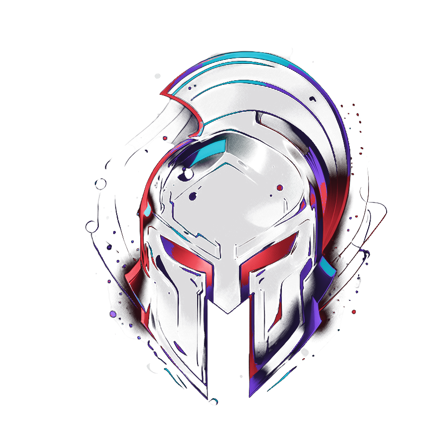 The Imperum guardian — a Spartan helmet, the disciplined judgment at the core of the platform.
